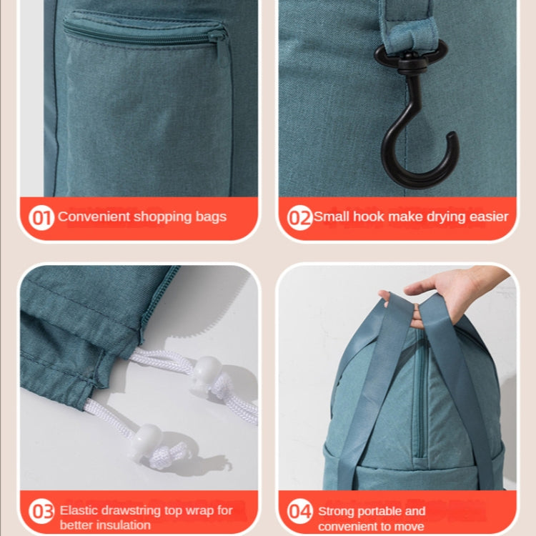 Frendorf | Faltbarer Fußbad-Eimer Knie-Fußbad tragbare Badtasche für Reisen Camping (Grau Pink)