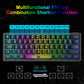 Frendorf | ZIYOULANG K61 62 Tasten Spiel RGB Beleuchtung Notebook Kabelgebundenes Keyboard, Kabel Länge: 1.5m(BlaU Weiß)