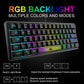 Frendorf | ZIYOULANG K61 62 Tasten Spiel RGB Beleuchtung Notebook Kabelgebundenes Keyboard, Kabel Länge: 1.5m(BlaU Weiß)