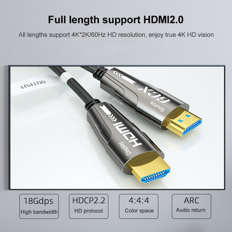 Frendorf | HDMI 2.0 Stecker zu HDMI 2.0 Stecker 4K HD aktives optisches Kabel, Kabellänge: 40m
