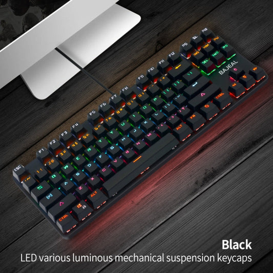 Frendorf | BAJEAL K100 87 Tasten Grünen Schaft Verdrahtete Mechanische Tastatur, Kabel Länge: 1.6m(Schwarz)