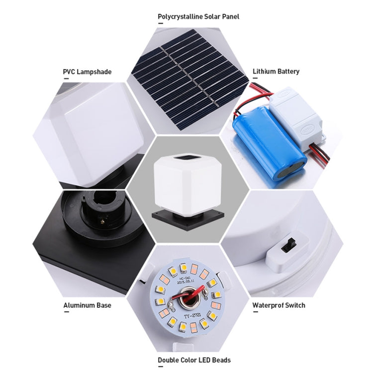 003 Solar Square Outdoor Postlicht LED Wasserdichte Wandleuchten, Größe: 30cm (Warme Licht)