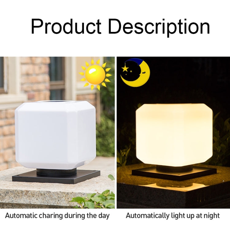 003 Solar Square Outdoor Postlicht LED Wasserdichte Wandleuchten, Größe: 30cm (Warme Licht)