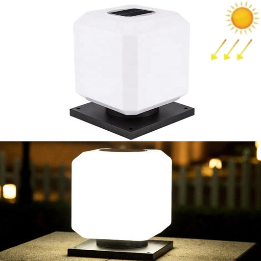 003 Solar Square Outdoor Post Light LED Wasserdichte Wandleuchten, Größe: 20cm (Weißes Licht)