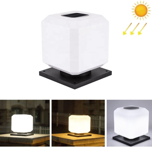 003 Solar Square Outdoor Post Light LED Wasserdichte Wandleuchten, Größe: 20 cm (Tricolor Light)