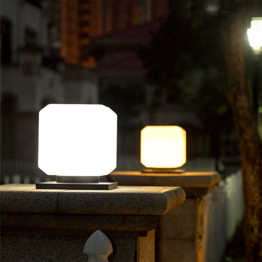 003 Solar Square Outdoor Post Light LED Wasserdichte Wandleuchten, Größe: 20 cm (Tricolor Light)
