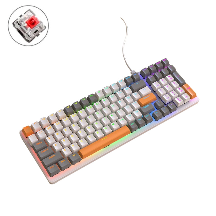 Frendorf | ZIYOU LANG K3 100 Tasten Spiel Glühende Verdrahtete Mechanische Tastatur, Kabel Länge: 1,5m, Stil: Bienenversion Rote Achse