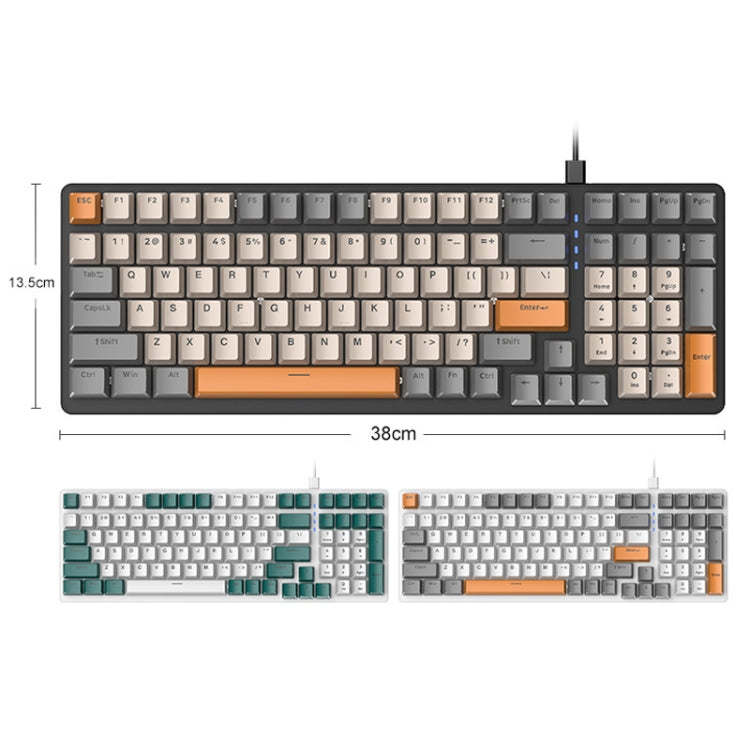 Frendorf | ZIYOU LANG K3 100 Tasten Spiel Glühende Verdrahtete Mechanische Tastatur, Kabel Länge: 1,5m, Stil: Bienenversion Rote Achse
