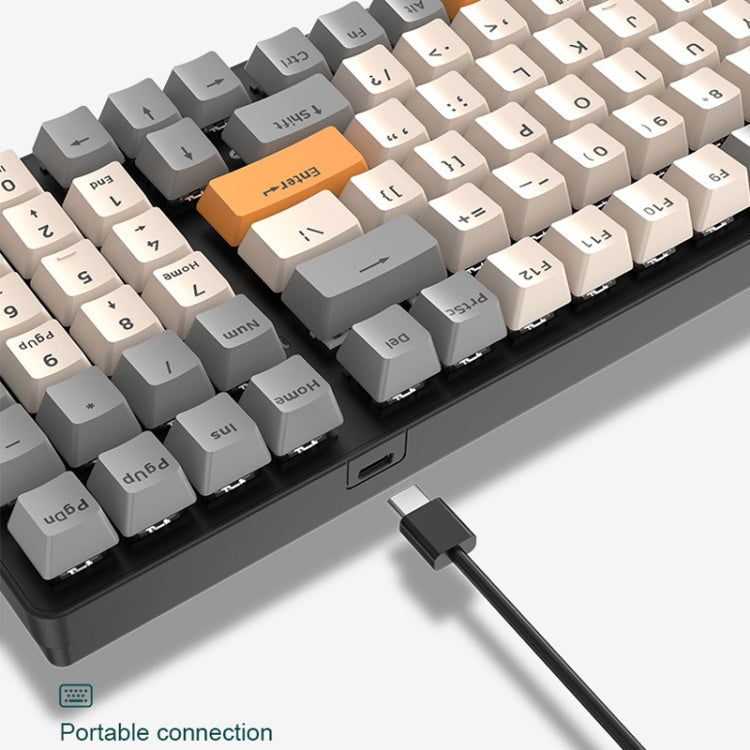 Frendorf | ZIYOU LANG K3 100 Tasten Spiel Glühende Verdrahtete Mechanische Tastatur, Kabel Länge: 1,5m, Stil: Bienenversion Rote Achse