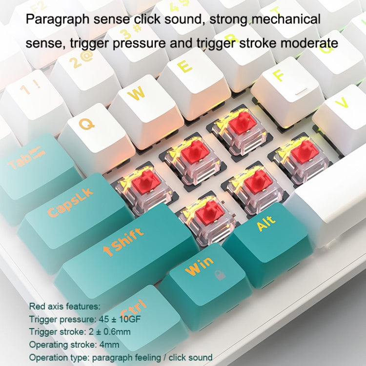 Frendorf | ZIYOU LANG K3 100 Tasten Spiel Glühende Verdrahtete Mechanische Tastatur, Kabel Länge: 1,5m, Stil: Bienenversion Rote Achse