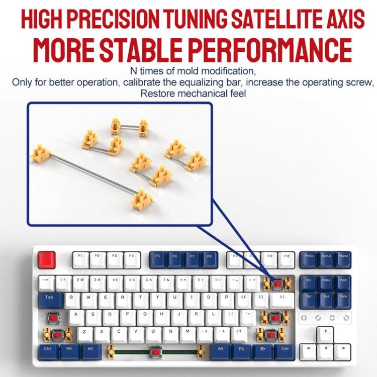Frendorf | ZIYOU LANG K87 87-Tasten Hot-Swap-fähige kabelgebundene mechanische Tastatur, Kabellänge: 1,5 m, Stil: Roter Schaft (Mikro-Licht Weißes Licht)