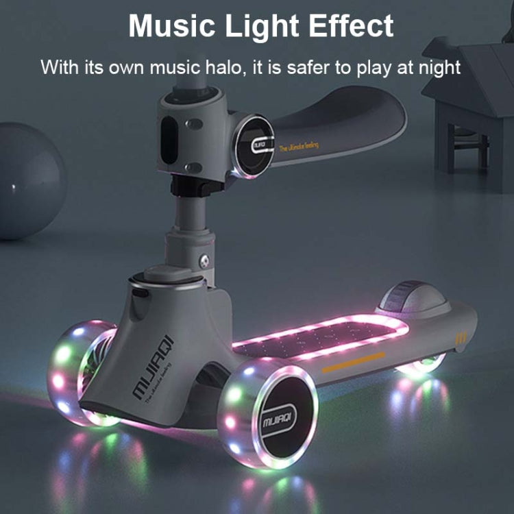 Frendorf | MIJIAQI 01 3 In 1 Multifunktionaler Faltbarer Kinderroller mit Musik und Lichtern, Spezifikation: Weißer Sitz