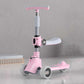 Frendorf | MIJIAQI 01 3 In 1 Multifunktionaler Faltbarer Kinderroller mit Musik und Lichtern, Spec: Rosa Sitz