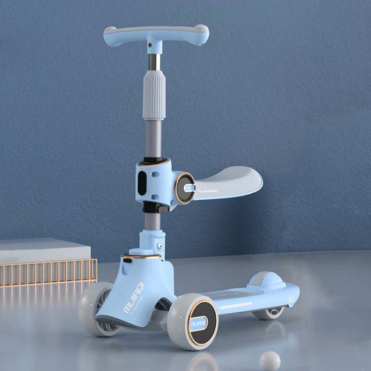 Frendorf | MIJIAQI 01 3 In 1 Multifunktionaler Faltbarer Kinderroller mit Musik und Lichtern, Spezifikation: Blauer Sitz