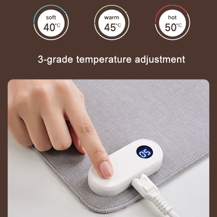 Frendorf | 150W  80x33cm beheizte Mauspad mit digitaler Anzeige einstellbarer Handwärmer Schreibtischunterlage 110V US-Stecker Grau