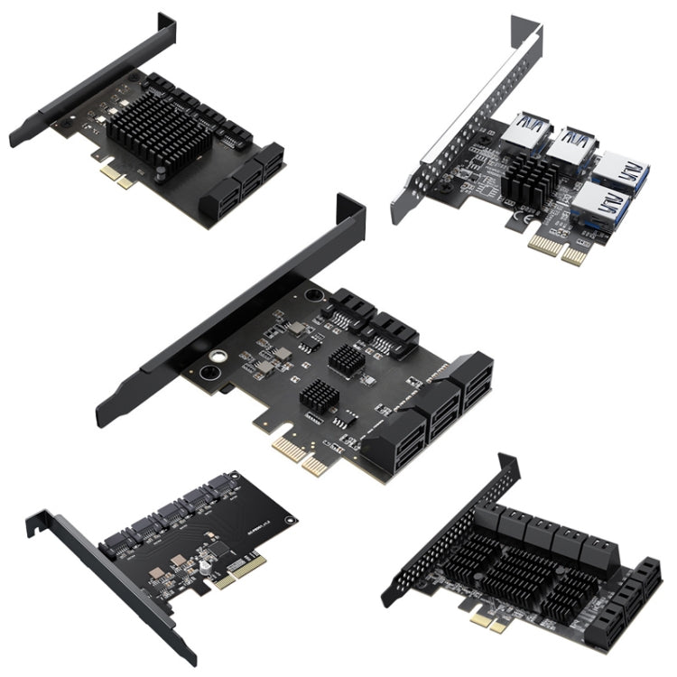 Frendorf | PCIE X1 zu 10 Ports SATA3.0 Rotary Card Computer Desktop Solid State Festplatte
