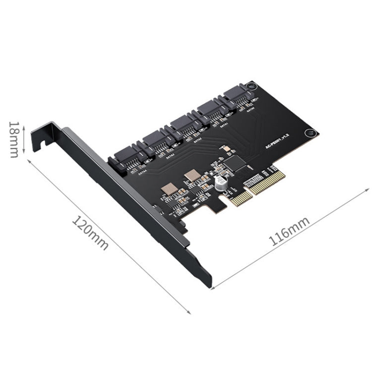 Frendorf | PCIE X1 zu 10 Ports SATA3.0 Rotary Card Computer Desktop Solid State Festplatte
