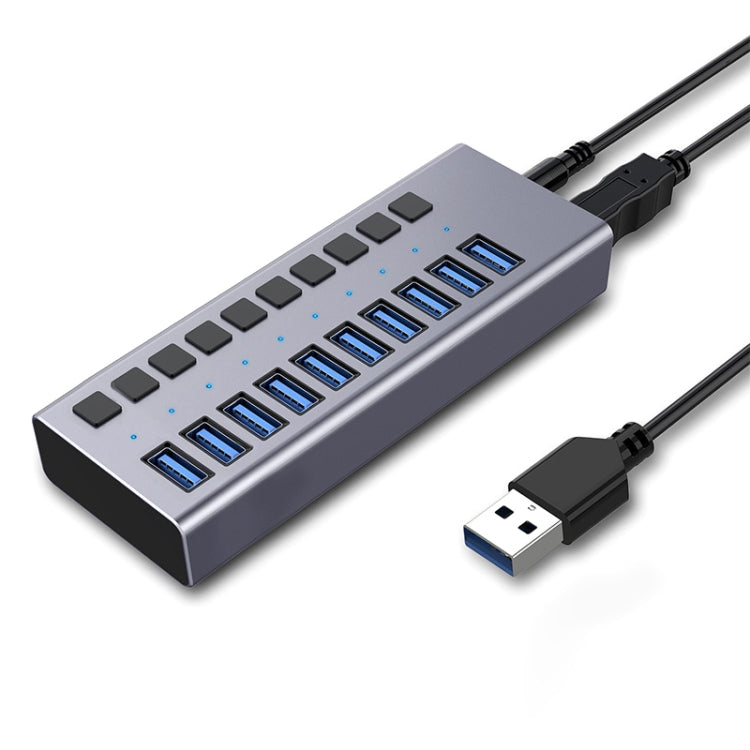 Frendorf | HS-716MG USB3.0 Aluminiumlegierung Grau 10 Ports 12V/4A Erweiterungsdockingcomputer Kamera HUB