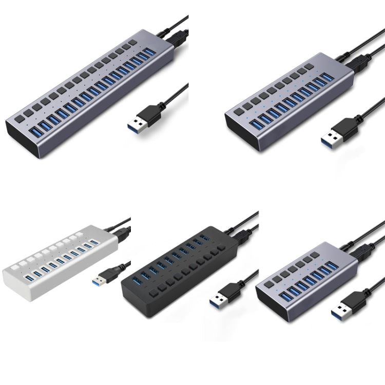 Frendorf | HS-716MG USB3.0 Kunststoffgehäuse Schwarz 10 Ports 12V/4A Erweiterungsdock Computer Kamera HUB
