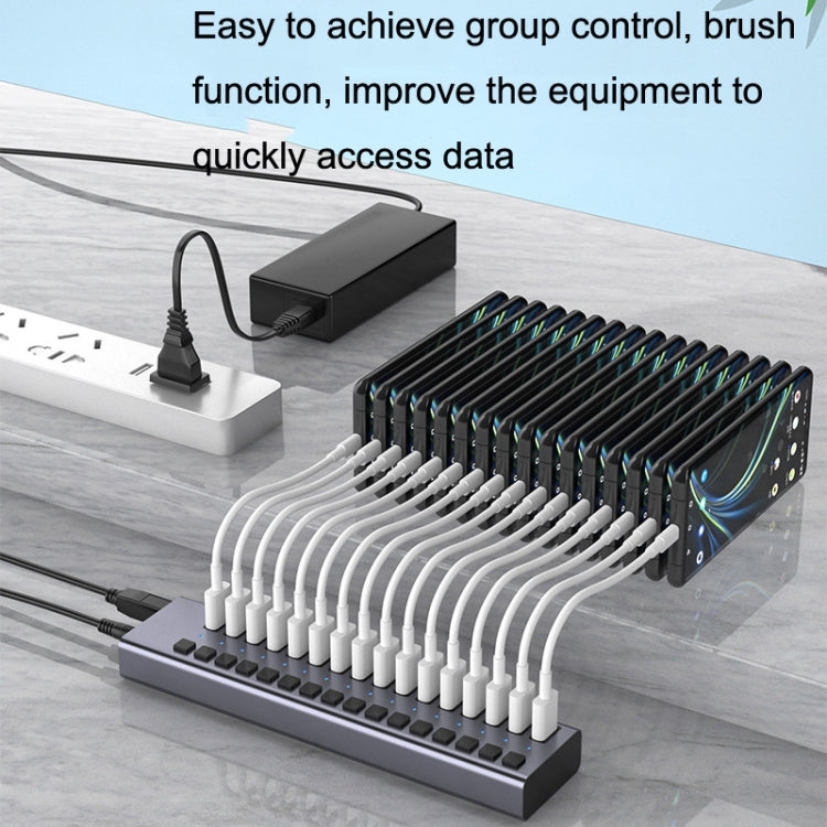 Frendorf | HS-716MG USB3.0 Kunststoffgehäuse Schwarz 10 Ports 12V/4A Erweiterungsdock Computer Kamera HUB