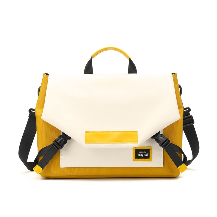 Frendorf | LUCKYBAT Laptop Tasche Airbag Anti-Absturz Crossbody Handtasche, Größe: S 13.3-16 Zoll (Kurkuma Weiß)