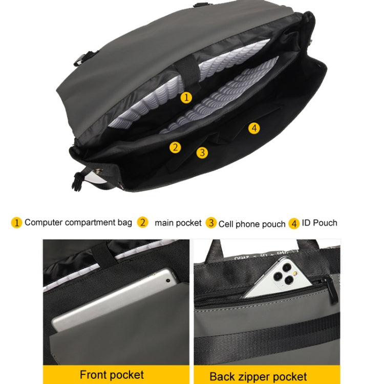Frendorf | LUCKYBAT Laptop Tasche Airbag Anti-Absturz Crossbody Handtasche, Größe: S 13.3-16 Zoll (Kurkuma Weiß)