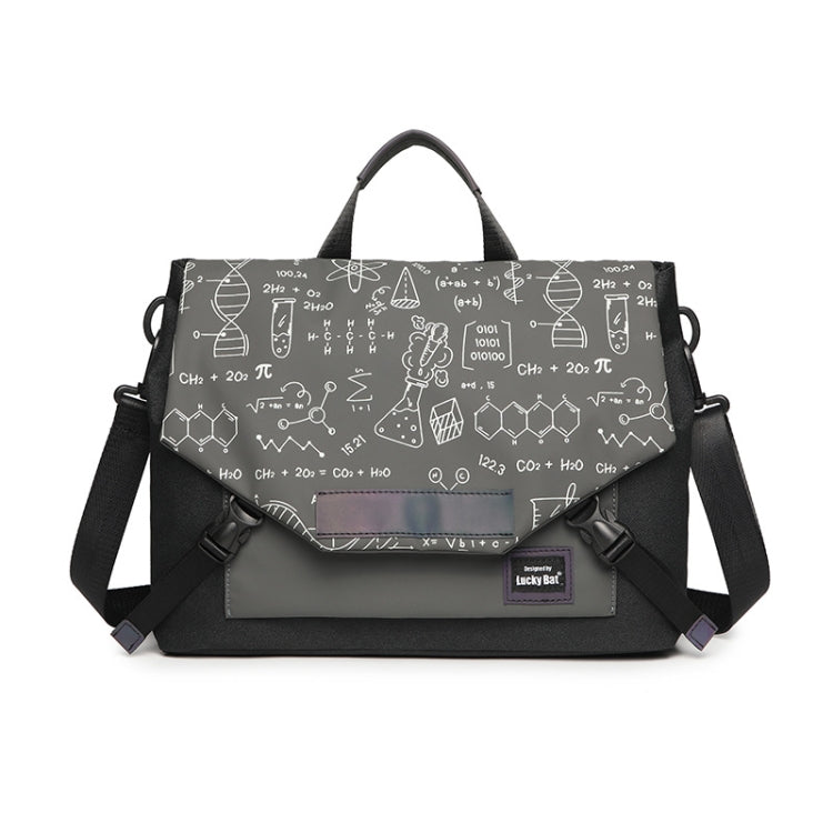 Frendorf | LUCKYBAT Laptop Tasche Airbag Anti-Drop Crossbody Handtasche, Größe: L 16 Zoll (Schwarz Grau Gleichung)