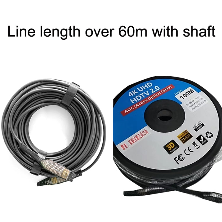 Frendorf | 2.0 Version HDMI Glasfaseroptik Leitung 4K Ultra High Clear Leitung Monitor Verbindungskabel, Länge: 80m mit Achse (Weiß)