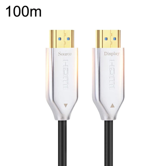 Frendorf | 2.0 Version HDMI Glasfaserleitungs 4K Ultra High Clear Linie Monitor Verbindungskabel, Länge: 100m mit Schaft (Weiß)