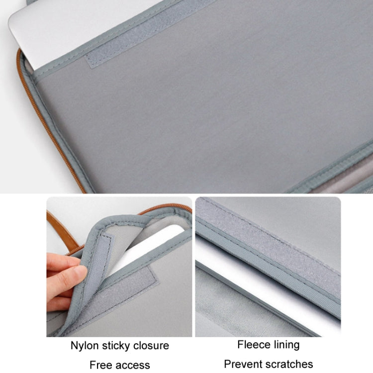 Frendorf | Baona Leder Vollständig Offene Tragbare Wasserdichte Computer Tasche, Größe: 13/13.3 Zoll (Grau Braun)