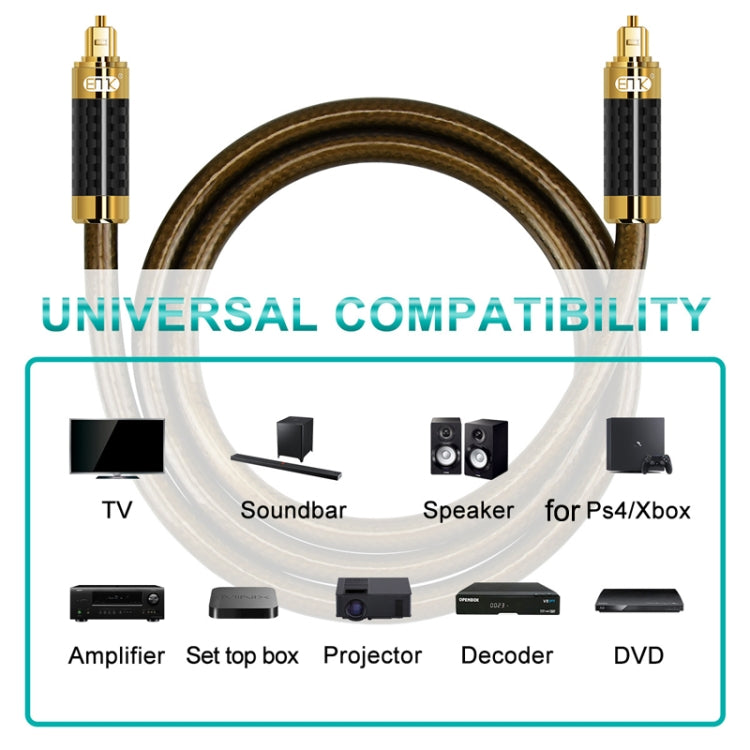 Frendorf | EMK GM/A8.0 Digital Optical Fiber Audio Kabel Verstärker Audio Vergoldet Fever Linie, Länge: 8m (Transparent Kaffee)