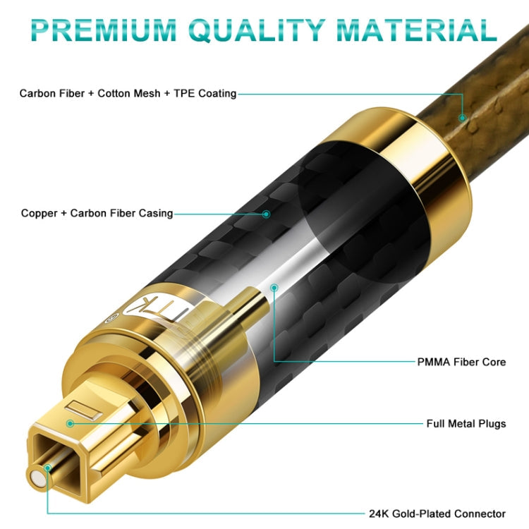 Frendorf | EMK GM/A8.0 Digital Optical Fiber Audio Kabel Verstärker Audio Gold Plated Fever Line, Länge: 10m (Transparent Kaffee)