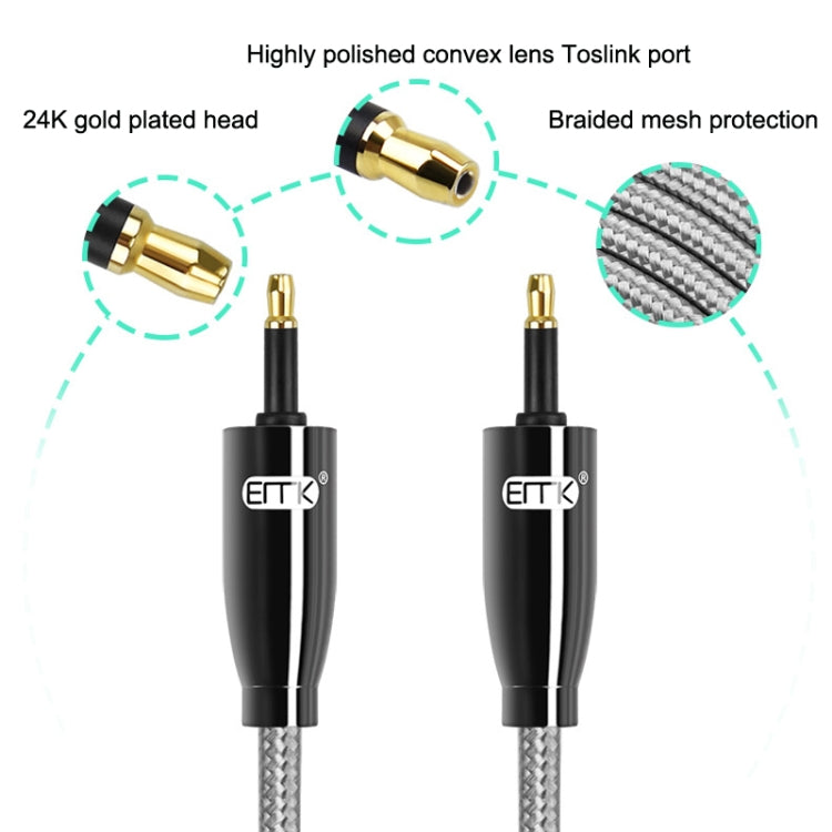 Frendorf | EMK QH4.0 Mini Toslink 3.5mm Schnittstelle SPDIF Audio Fiber Optisch, Länge: 15m (Schwarz)