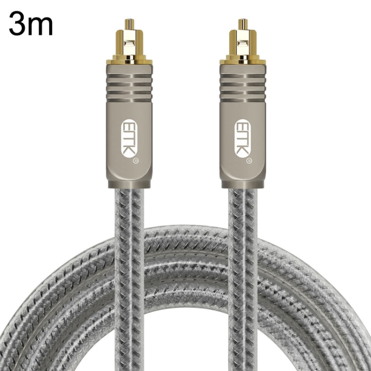 Frendorf | EMK YL/B Audio Digital Optisches Glasfaserkabel Quadrat zu Quadrat Audio Verbindungs Kabel, Länge: 3m (Transparent Grau)