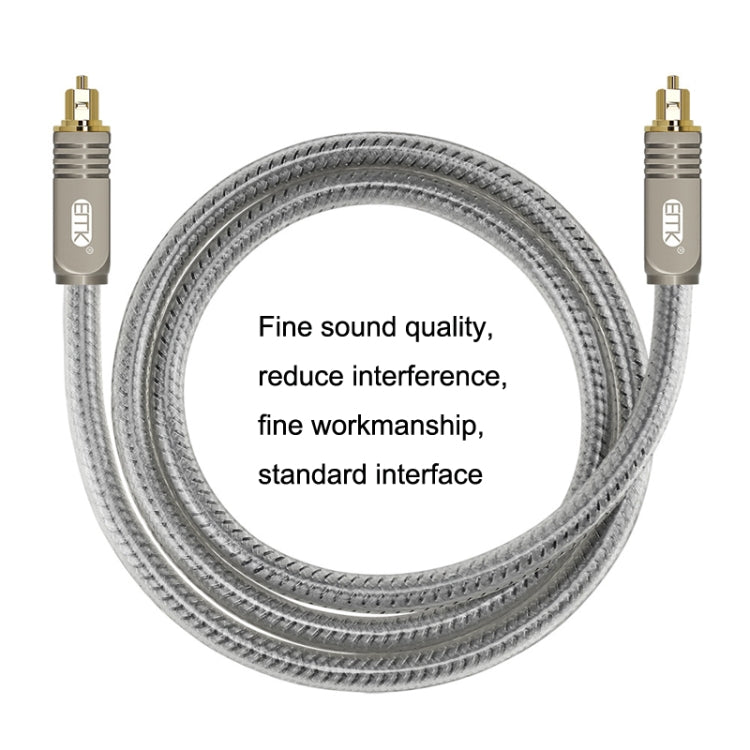 Frendorf | EMK YL/B Audio Digital Optisches Glasfaserkabel Quadrat zu Quadrat Audio Verbindungs Kabel, Länge: 3m (Transparent Grau)