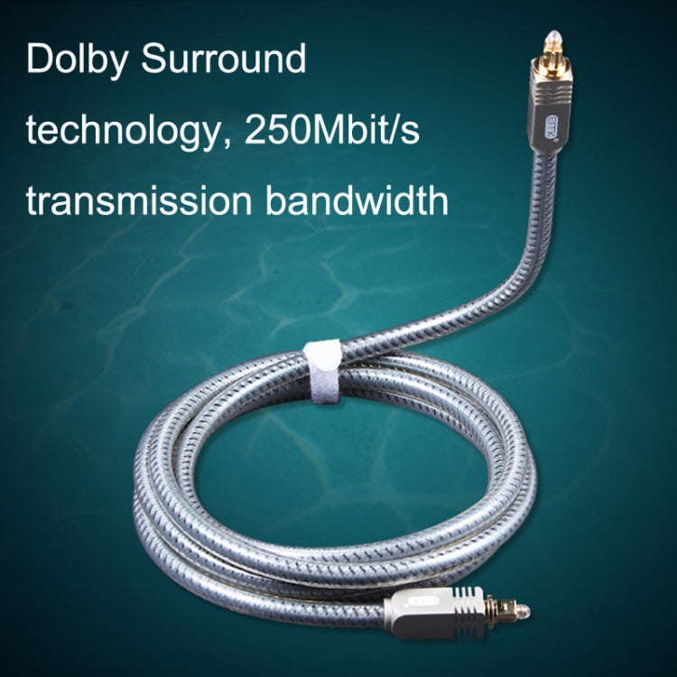 Frendorf | EMK YL/B Audio Digital Optisches Glasfaserkabel Quadrat zu Quadrat Audio Verbindungs Kabel, Länge: 3m (Transparent Grau)