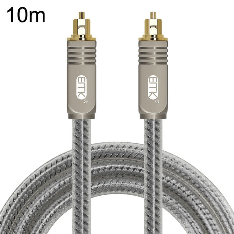 Frendorf | EMK YL/B Audio Digital Optical Fiber Kabel Quadrat zu Quadrat Audio Anschlusskabel, Länge: 10m (Transparent Grau)