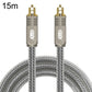 Frendorf | EMK YL/B Audio Digital optisches Glasfaserkabel Quadrat zu Quadrat Audioverbindungskabel, Länge: 15m (Transparent Grau)