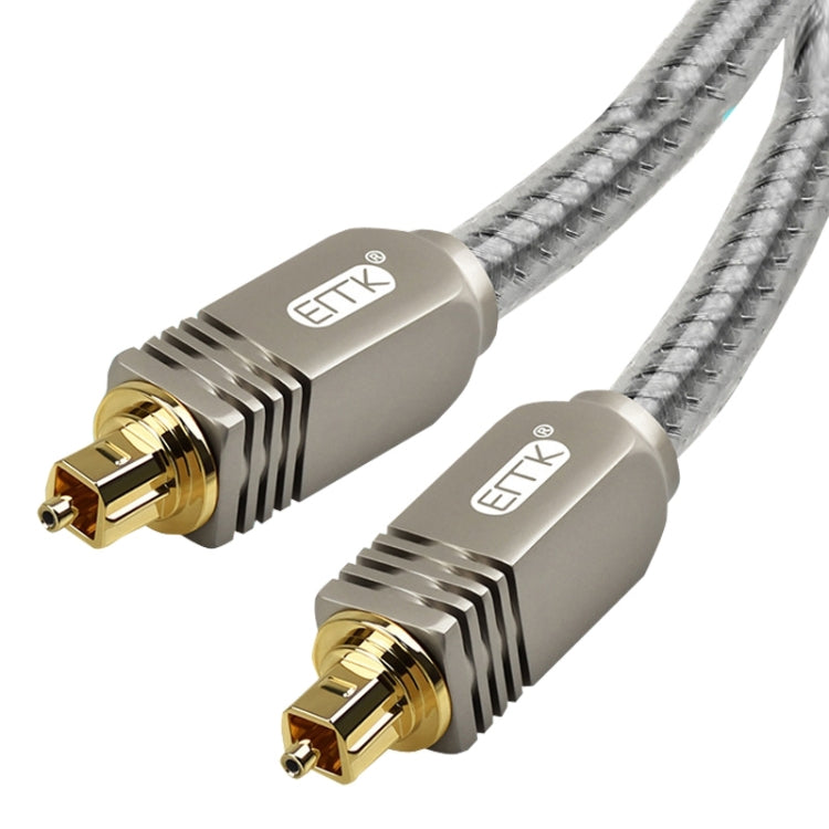 Frendorf | EMK YL/B Audio Digital optisches Glasfaserkabel Quadrat zu Quadrat Audioverbindungskabel, Länge: 15m (Transparent Grau)