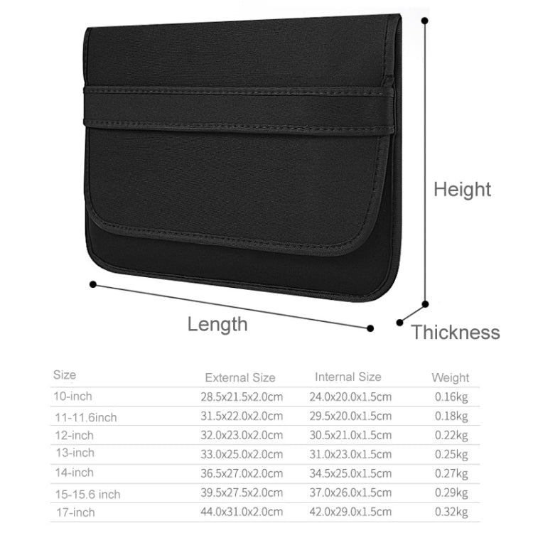 Frendorf | 13 Zoll Neopren Laptop Innenfutter Tasche Horizontaler Abschnitt Klappentasche (Schwarz)