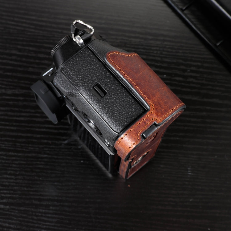 Frendorf | Für FUJIFILM X-T5 Kamera Rindsleder Tasche Kratzfeste Schutzhülle Basisabdeckung (Dunkelbraun)