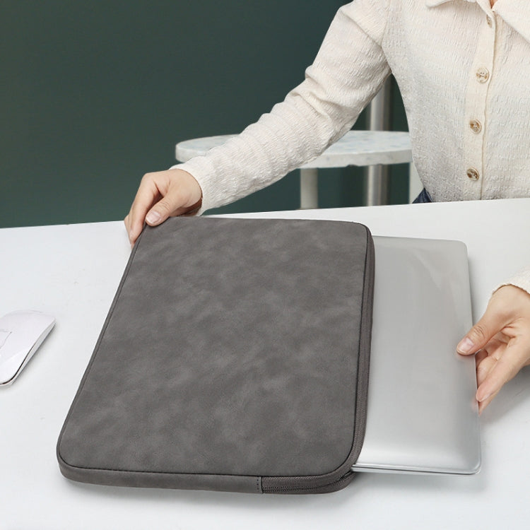 Frendorf | ND12 Lammleder Laptop Leicht Wasserfest Sleeve Tasche, Größe: 13,3 Zoll (Dunkelgrau)
