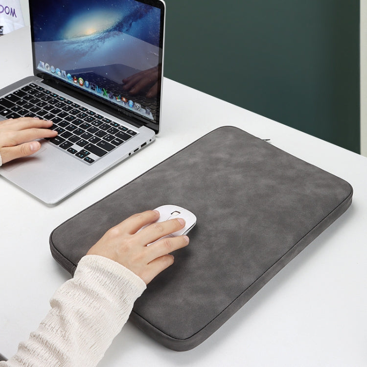Frendorf | ND12 Lammleder Laptop Leicht Wasserfest Sleeve Tasche, Größe: 13,3 Zoll (Dunkelgrau)