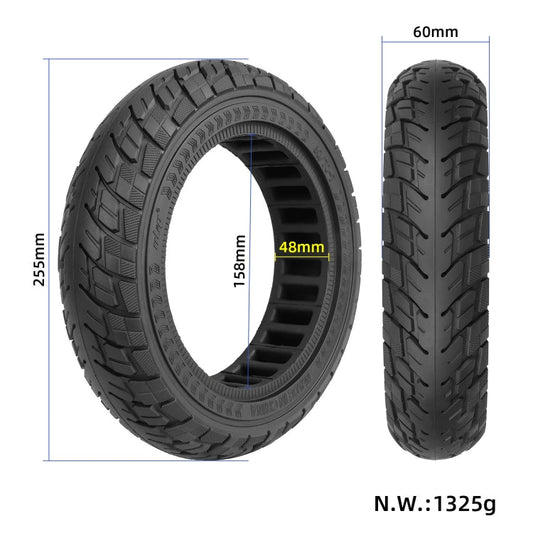 Frendorf | Für Ninebot Max G30 10 X 2.5 Zoll (60/70-6.5) Scooter Vollgummi-Reifen Schwarz