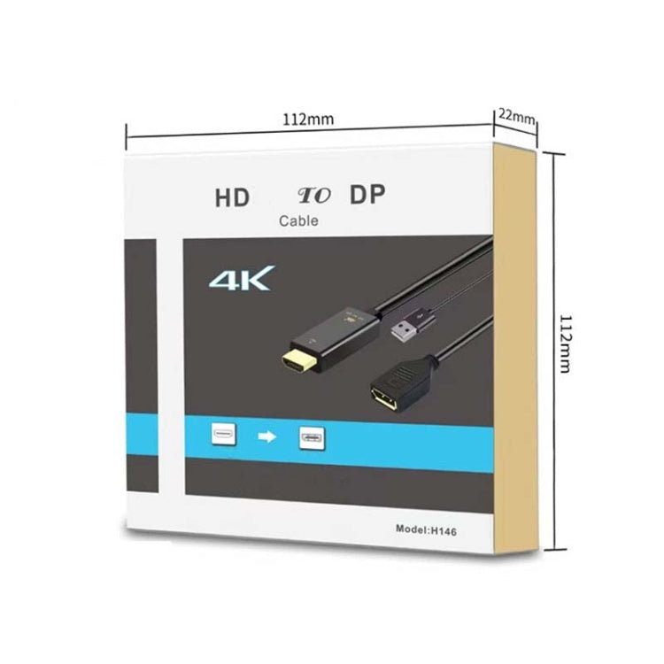Frendorf | H146 25cm 4K 60Hz HDMI zu DP Adapter mit Netzteil HD Konverter