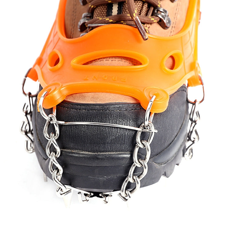 Frendorf | F12-3 12 Zähne Schnee Anti-Rutsch Gummi Schuhüberzug Edelstahl Geschweißter Eisgriff, Größe: M Schwarz