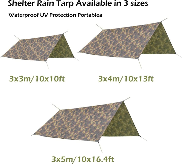 Frendorf | 3X5m Wasserdichtes Zelt Tarp Quadrat Pavillon Polyester Sonnenschutz Bodenmatte (Tarnung)