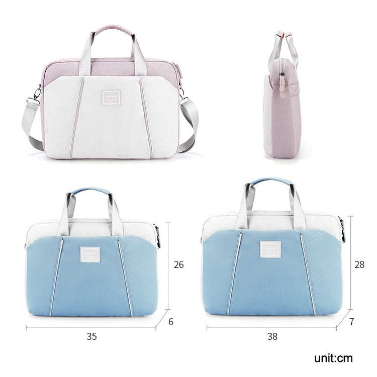 Frendorf | 13.3-14 Zoll Computer Handheld Messenger Bag für Apple MacBook / Huawei / Xiaomi / Basne (Leiter Hand Länder Lila+Rosa PU Power Paket)