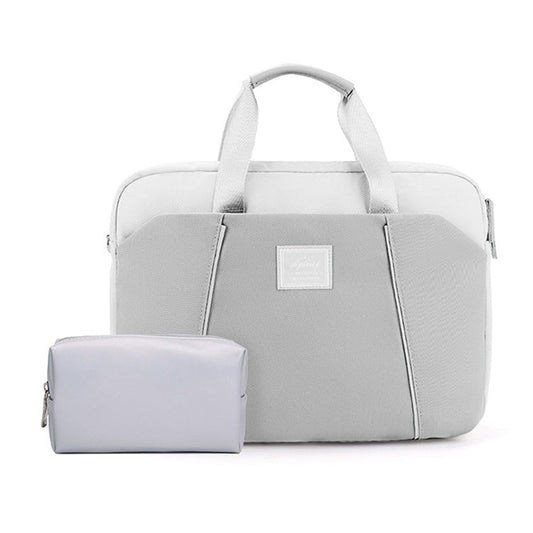 Frendorf | 15,6 Zoll Computer Handheld Messenger Bag für Apple MacBook / Huawei / Xiaomi / Basne (Leiter Hand grau + graues PU-Netzteil)