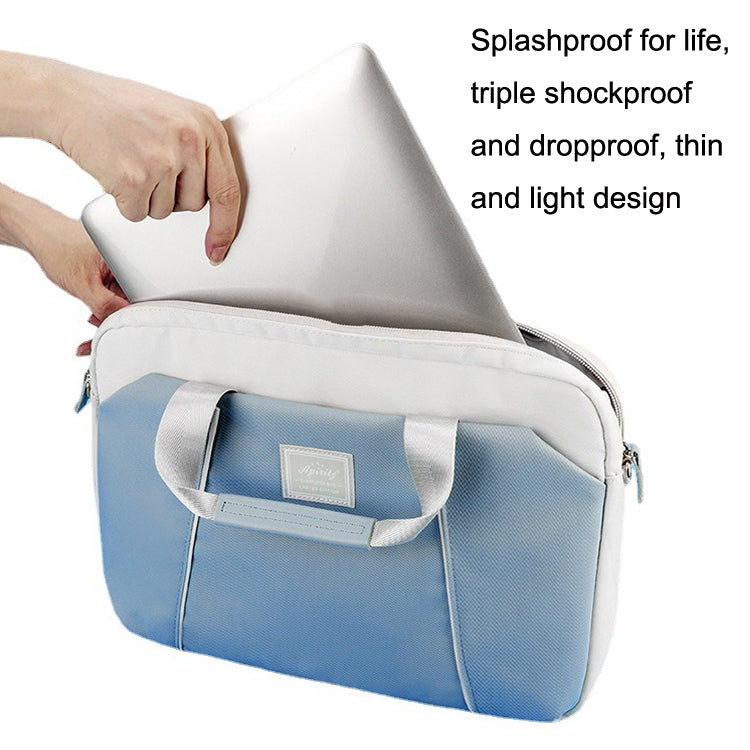 Frendorf | 15,6 Zoll Computer Handheld Messenger Bag für Apple MacBook / Huawei / Xiaomi / Basne (Leiterband hellblau + graues PU-Netzteil)
